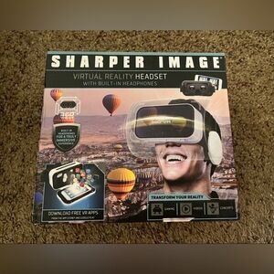 Sharper Image Black Virtual Reality Headset With Built-in Headphones